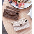 thumbnail image 6 of Wallet Phone Cases for iPhone 13 Pro Max, Purse Flip Card Holder Soft Silicone Case Cover with Handstrap & Long Pearl Crossbody Chain Apply to iPhone 13 Pro Max (Brown), 6 of 15