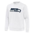 thumbnail image 2 of Men's Antigua White Seattle Seahawks Relevant Lightweight Pullover Sweatshirt, 2 of 3