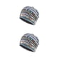 thumbnail image 1 of Qarigey Beanie Hat Estilo bohemio Hijab musulmán preatado Turbante colorido Moda Protección para los oídos Gorros para dormir Gorro Raya Raya azul 2piezas, 1 of 6