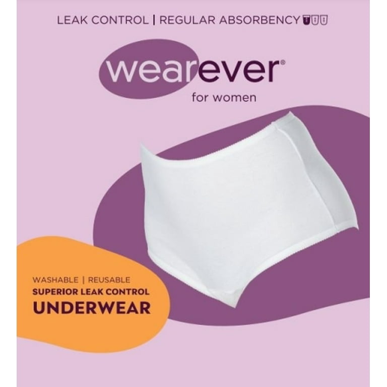 Wearever Women's Incontinence Underwear Reusable Bladder Control Panties  for Feminine Care, 6-Pack
