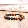 thumbnail image 4 of Men's Bracelet, Adjustable 8mm Men's Tiger Eye Black Matte Onyx Beads Bracelet for Boyfriend Husband Grandson, 4 of 5