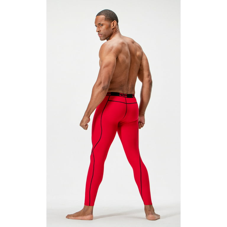 DEVOPS 2 Pack Men's Compression Pants Athletic Leggings With Pocket  (2X-Large, Black/Blue) 