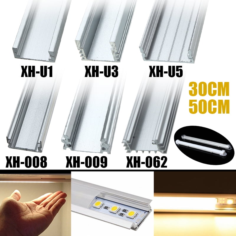 1/5/10-pack 0.5 Meter Aluminium Channel Profile for LED Strip Light with Covers 