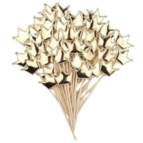 Crown Cocktail Picks 50 PCS Gold Wood Toothpicks Banquet Appetizer Skewers Party Decoration Toothpick Strings