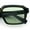 All Green, variant on Classy Rectangle Horn Rim Minimal Fashion Retro Vintage Sunglasses All Black