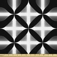 thumbnail image 1 of Geometric Fabric by the Yard, Monochrome Concentric Abstract Elements in Optical Illusion Pattern Art, Decorative Upholstery Fabric for Chairs & Home Accents, White Charcoal Grey by Ambesonne, 1 of 5