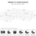 thumbnail image 5 of Belffin D126.6"xW103.8"xH36.4" Chenille Modular Sofa Sectional Sofa With Pull Out Bed, Armrests With Cup Holder Removable Cover Modular Sectional Sleeper Sofa With Storage For Living Room, Grey, 5 of 11