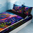 thumbnail image 2 of Erosebridal Marine Octopus Zipper Queen Comforter Set with Fitted Sheet and 2 Pillowcases, Coastal Wildlife Zipper Bedding Set, Black Reversible, 2 of 7