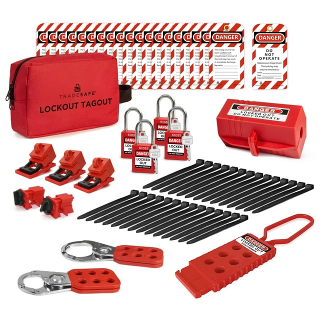 Kit de etiquetado de bloqueos eléctricos TRADESAFE, cerrojos, etiquetas