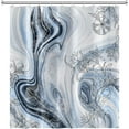 thumbnail image 4 of Light Blue Marble Shower Curtain for Bathroom Flower Abstract Gradient Waterproof Polyester Shower Curtains Modern Luxury Artistic Aesthetic Shower Curtain with Hooks Decorative, 72x84 Inch, 4 of 6
