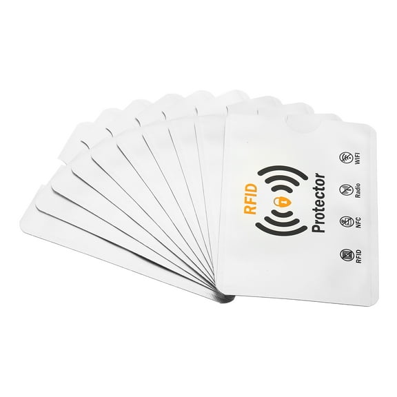 Uxcell RFID Blocking Sleeves Identity Theft Prevention Credit Card Secure Protector Holders Sleeves White 20Pack