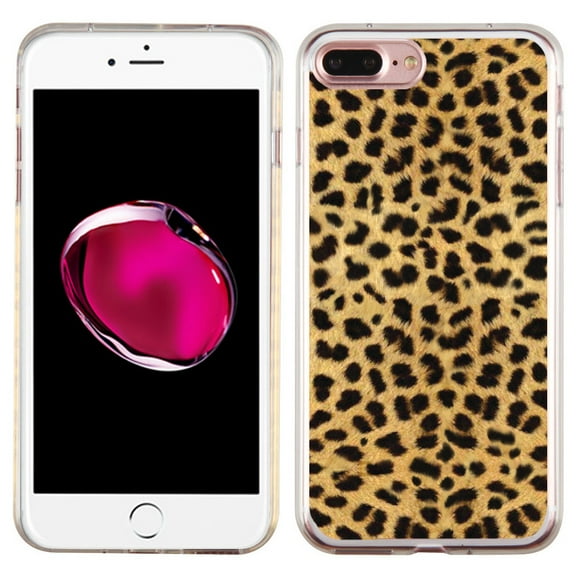 Slim-Fit Case for Apple iPhone 8 PLUS / 7 PLUS, OneToughShield ® Premium TPU Gel Protector Phone Case - Cheetah Gold/Black