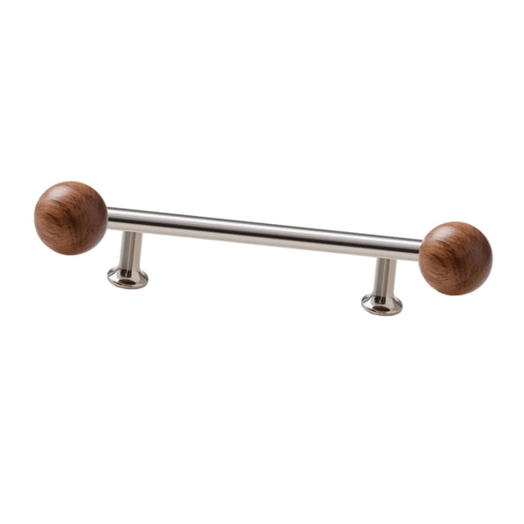 Tirador decorativo de madera con cuentas para cajones, de inspiración francesa, en metal y madera. 96 cm
