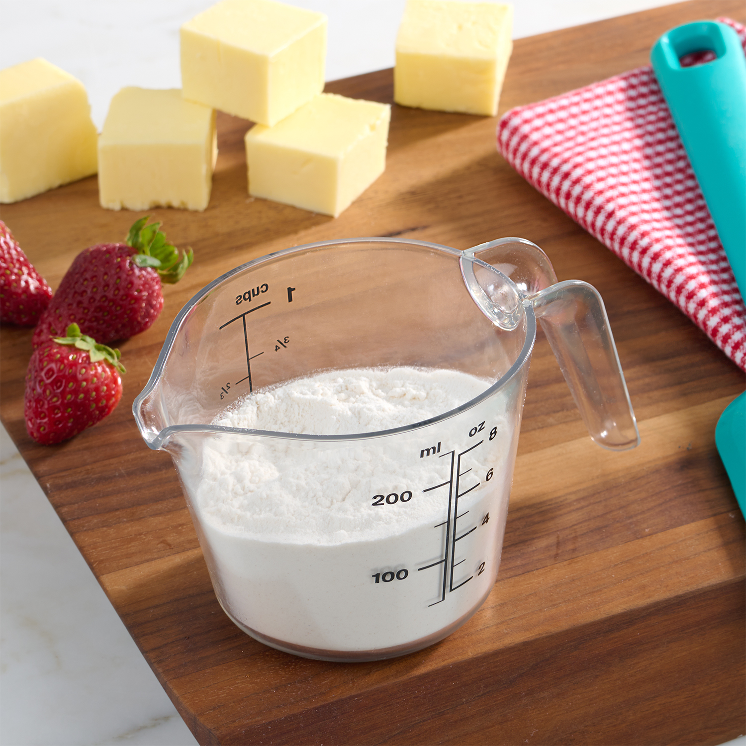 Mainstays 1 Cup Plastic Measuring Cup, Clear, 4-Pack photo 8