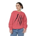 thumbnail image 5 of Effete Feline Claw Marks Scratch Unisex Garment-Dyed Sweatshirt, 5 of 8