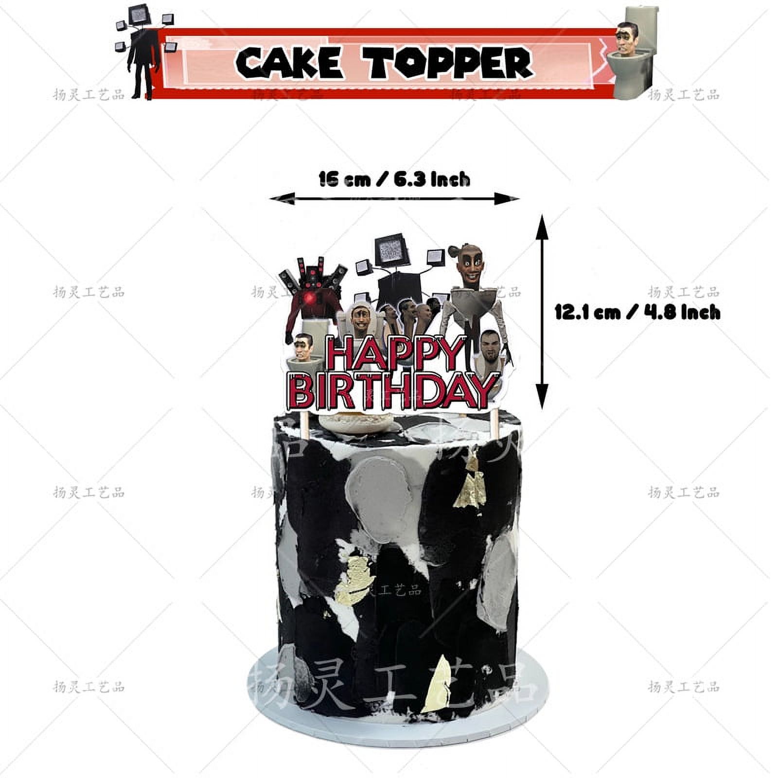 Skibidi Toilet Theme Birthday Party Decoration, Birthday Flag Balloon