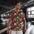 thumbnail image 3 of Wukai Strawberry2 Print Men's Short-Sleeved Mesh T-Shirt,Quick-Dry Short Sleeve Workout T-Shirt-Large, 3 of 8