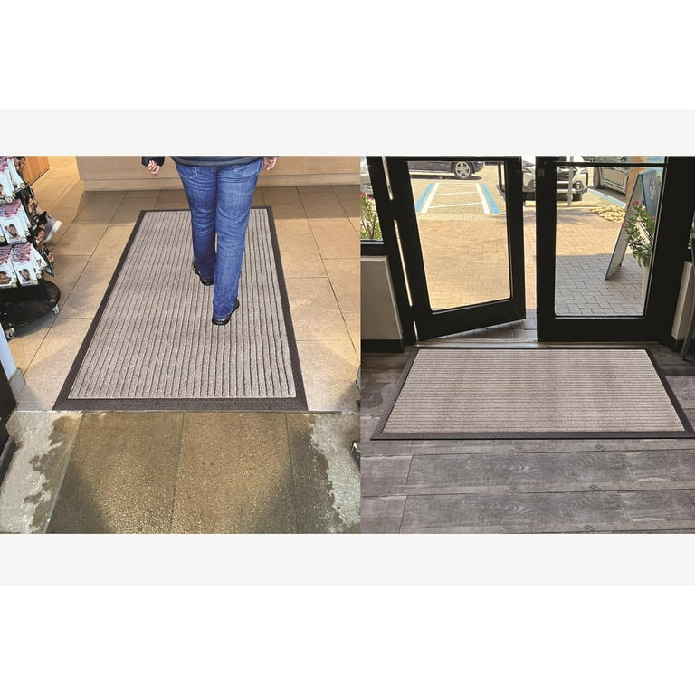 Dirt Resistant Striped Front Door Mats, All Weather Entry And Back