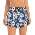 thumbnail image 2 of Daiia Flowers Pattern Women's 2 in 1 Running Shorts - Lightweight Athletic Workout Gym Yoga Shorts Liner with Phone Pockets-Large, 2 of 7