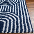 thumbnail image 4 of Hauteloom Noah Libe Living Room, Bedroom Soft Shag Striped Area Rug - High Shaggy Plush Pile - High Low - Boho Farmhouse - Gray, White, Blue - 5'3" x 7'3", 4 of 6