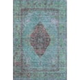 thumbnail image 2 of Addison Rugs Mayfield Premium Machine Washable Traditional Border Aqua Rectangle Rug, 5' X 7'6" Machine Washable Traditional Border Aqua Oversized Sherpa Throw Blanket, 2 of 6