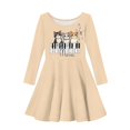 thumbnail image 4 of DISNIMO Kids Cat Dress for Girls Long Sleeve Midi Dresses for Girls Music Note Dress Kids Fall Casual Dresses for Girls 15-16 Winter Dresses Girl Kids Holiday Dress for Children Skater Dress Teens, 4 of 6