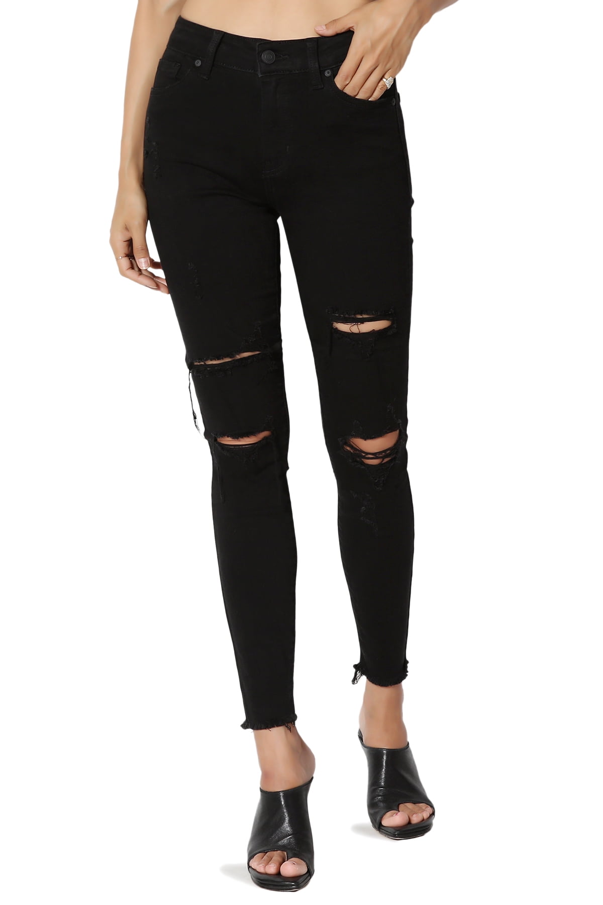 black ripped skinny jeans walmart