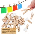 thumbnail image 2 of KAKOWELY 20pcs Wooden Photo Clips Mini Clothespins Memo Note Clips Crafts Party Decorations,1.5X"X0.79"X0.71", 2 of 4
