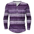 thumbnail image 2 of RXIRUCGD Chemises Blouses Décontractées à Manches Longues à Col Rond pour Hommes à Rayures Imprimées avec Boutons, Violet, Taille : 2TG, 2 of 4