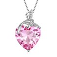 thumbnail image 1 of Juwaliy Collar de Libélula Corazón Piedra de Nacimiento de Octubre Collar de Turmalina Dije de Plata Esterlina 925 Joyería Rosa Regalo de Cumpleaños de Mujer Navidad Día de la Madre, 1 of 10