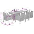 thumbnail image 5 of vidaXL 9 Piece Garden Dining Set with Cushions Beige Poly Rattan, 5 of 5