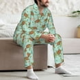 thumbnail image 7 of Naloa Cute Sea Turtles Men’s Pajamas Set - Long Sleeve Button Down Sleep Shirt and Pajama Bottoms Sleepwear Set-Medium, 7 of 7