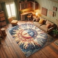 thumbnail image 3 of Ambesonne Sun and Moon Decorative Rug Carpet, Modern Esoteric Lunar, 5' 1" X 7' 5", Pale Orange Indigo Beige, 3 of 5