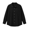 thumbnail image 4 of MXALUOB Men's Corduroy Jackets Button Front Textured Shirt Jacket with Chest Pocket Turn Down Collar Long Sleeve Casual Overshirt, 4 of 5