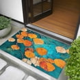 thumbnail image 5 of 2x3 Door Mat Rug, Orange Leaf Non-Skid Rubber Backing Large Rectangle Rugs - Living Room Bedroom Home Office, Abstract Oil Painting Branch Turquoise Indoor Floor Mat Carpets Washable Rug, 5 of 9