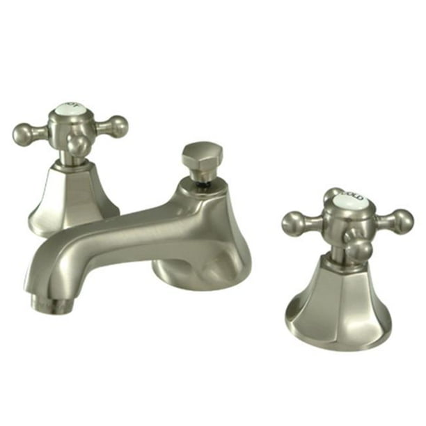 Kingston Brass KS4468BX Two Handle 8 in. to 16 in. Widespread Lavatory Faucet with Brass Pop-up