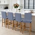 thumbnail image 3 of Striped Navy Blue Bar Stool Covers - Stretch Dining Chair Covers Set of 6, Farmhouse Line Stripes Classic Bar Chair Cover Removable Counter Stool Pub Chairs Slipcovers Protectors for Kitchen/Cafe, 3 of 9