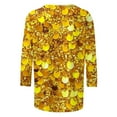 thumbnail image 5 of Mgmyaa Women's Sequin Printed Blouses 3/4 Sleeve Crew Neck Tops Casual Fashion T-Shirts, 5 of 5