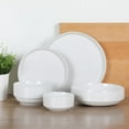 thumbnail image 3 of Gibson Home Rothernberg Stackable 40 Piece, Service for 8, White Porcelain Plates and Bowls Set, 3 of 5