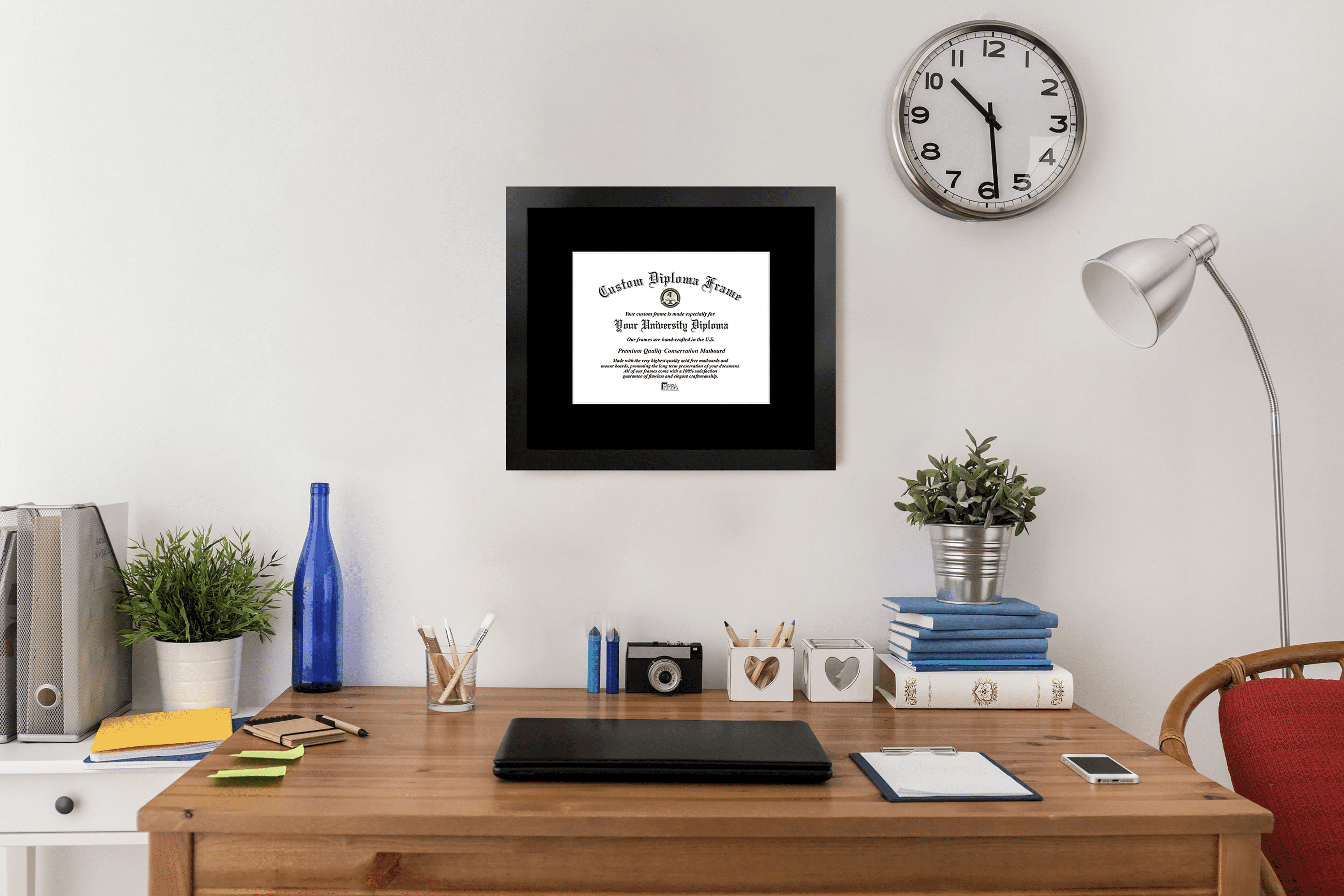 University of Wisconsin - Madison 8w x 6h Manhattan Black Single Mat Gold Embossed Diploma Frame with Bonus Campus Images Lithograph (value savings at $59)
