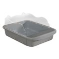 thumbnail image 3 of Caja de arena para gatos, inodoro profundo, bandeja para arena, , suministros para mascotas, caja de arena 48x37x20cm Gris Zulema caja de arena para gatos, 3 of 8
