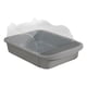 thumbnail image 3 of Caja de arena para gatos semicerrada abierta, inodoro profundo, arenero, bacinilla, bandeja de arena para gatos 43x28x18cm Gris, 3 of 9
