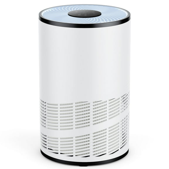LIFERECORD Air Purifiers for Bedroom Home, True HEPA Filter with Air Quality Monitor for Better Sleep, Filters Smoke, Allergies, Pet Dander, Odor, Dust, Office, Desktop, Portable, White