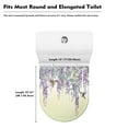 thumbnail image 5 of ZIATUBLES Toilet Seat Lid Cover Breathable Soft Toilet Lid Cover Washable Elastic Edges Toilet Bowl Lid Cover Universal Fit Elongated Oval Round Lid for Bath Decor, Hummingbird Wisteria Flower, 5 of 6