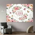 thumbnail image 5 of Sweet Girl Baby Shower Backdrop A Sweet Little Girl is on Her Way Photography Background Pink Butterfly Floral Sweet Baby Shower Birthday Party Decorations Banner Supplies Photo Booth Props, 5 of 6