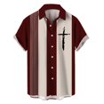 thumbnail image 1 of DGMIOCS Men's Regular Fit Shirt Button Down Breathable Classic Shirt Wine S, 1 of 3