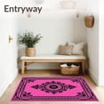 thumbnail image 3 of ODIKA 2'x3' Machine Washable Non-Slip Area Rug, Yasmin Elegant Floral Medallion Pathway High Traffic Rug, Pink, 555382, 3 of 7