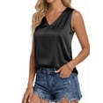 thumbnail image 2 of MOYIKO Tank Tops for Women Silk Satin V Neck Trendy Sleeveless Tops Dressy Casual Flowy Summer Shirts Loose Fit, 2 of 7