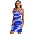thumbnail image 4 of DOPI Women's Knit Beach Cover Up Dress Square Neck Spaghetti Strap Stripe Sleeveless Cami Coverup Striped Tank Top Curve Dress, 4 of 6