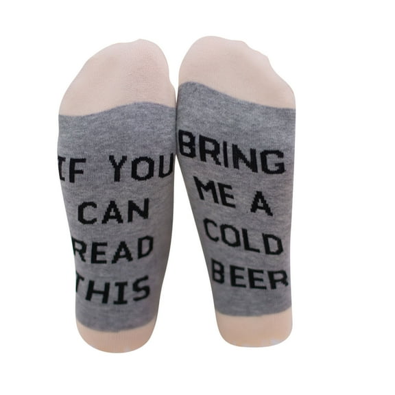 Cmfcve Men & Women Hiking Socks Casual Cotton Color Blocked Mid-Calf Socks Moisture Wicking Footprint Letters Unisex Athletic Socks